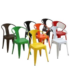 Quality Adjustable Metal Frame Armchair Customized Metal Stacking Dining Chairs wholesale