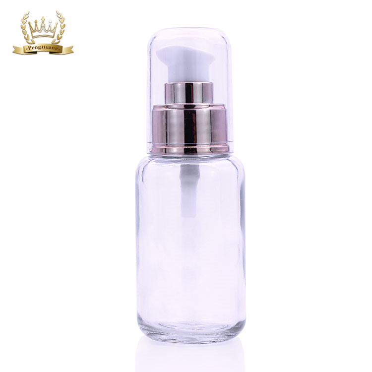 Custom MSDS Foundation Glass Bottle Empty 50ml Clear Glass Bottles