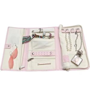 Quality Innovation Pink Travel Jewelry Organizer Roll Foil Logo Jewelry Storage Roll wholesale