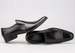 Formal Business Men'S Wedding Dress Shoes Wear Resistant Flat Black Leather Slip