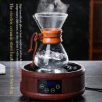 Stocked Classic Series 1-3 Cup Wood Neck Pour-Over Maker 6-Cup Natural Coffee