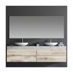 Modern Bath Waterproof Wooden Wall Mounted Bathroom Vanity Double Sink Cabinets