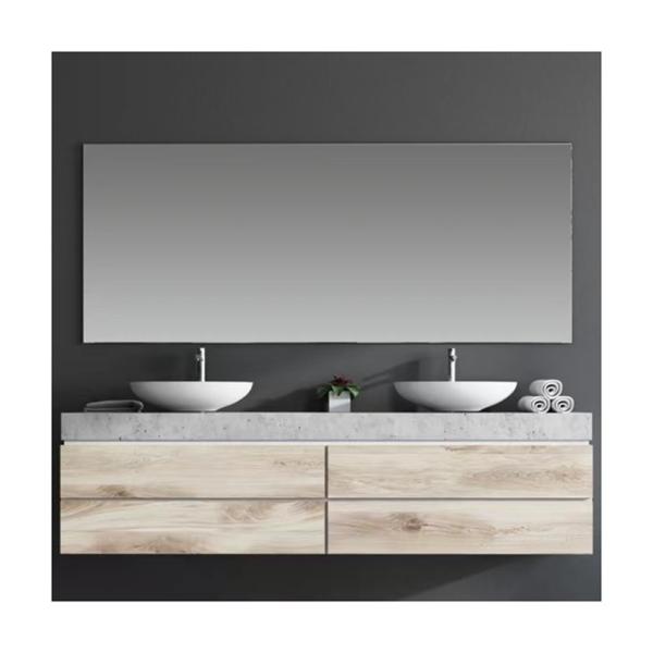 Modern Bath Waterproof Wooden Wall Mounted Bathroom Vanity Double Sink Cabinets