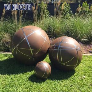 Quality WONDERS Corten Steel Sculpture Outdoor Spherical Garden Sculpture wholesale