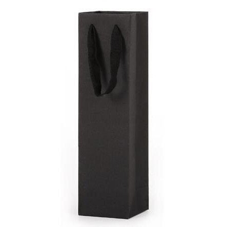 OEM Matte Gusseted Recycled Paper Wine Bags With Cotton Handles