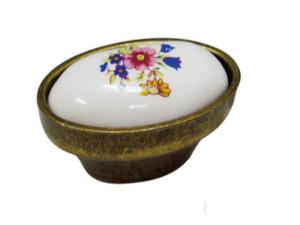 Quality Kitchen Cupboard Door Knobs Ceramic Handles Antique Bronze Oval Porcelain Dresser Pulls wholesale