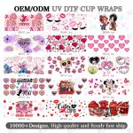 Wholesale Custom Logo Label Self Adhesive Paper Glass Valentine'S Day Animated