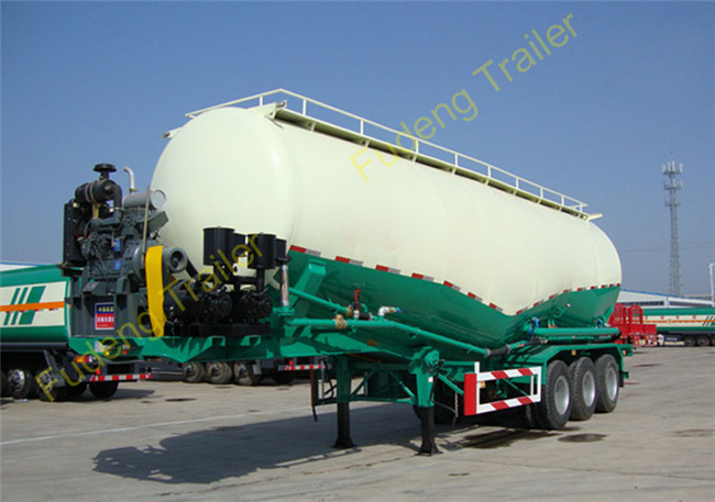 3 Axles Bulk cement tanker trailers 45Tons Silo cement carrier steel material