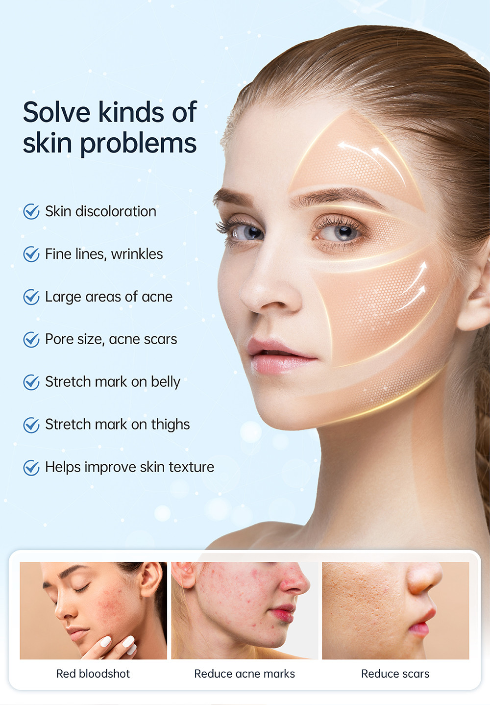5 Speed Gold RF Microneedling Machine / Cold Therapy Machine For Salon Skin Rejuvenation
