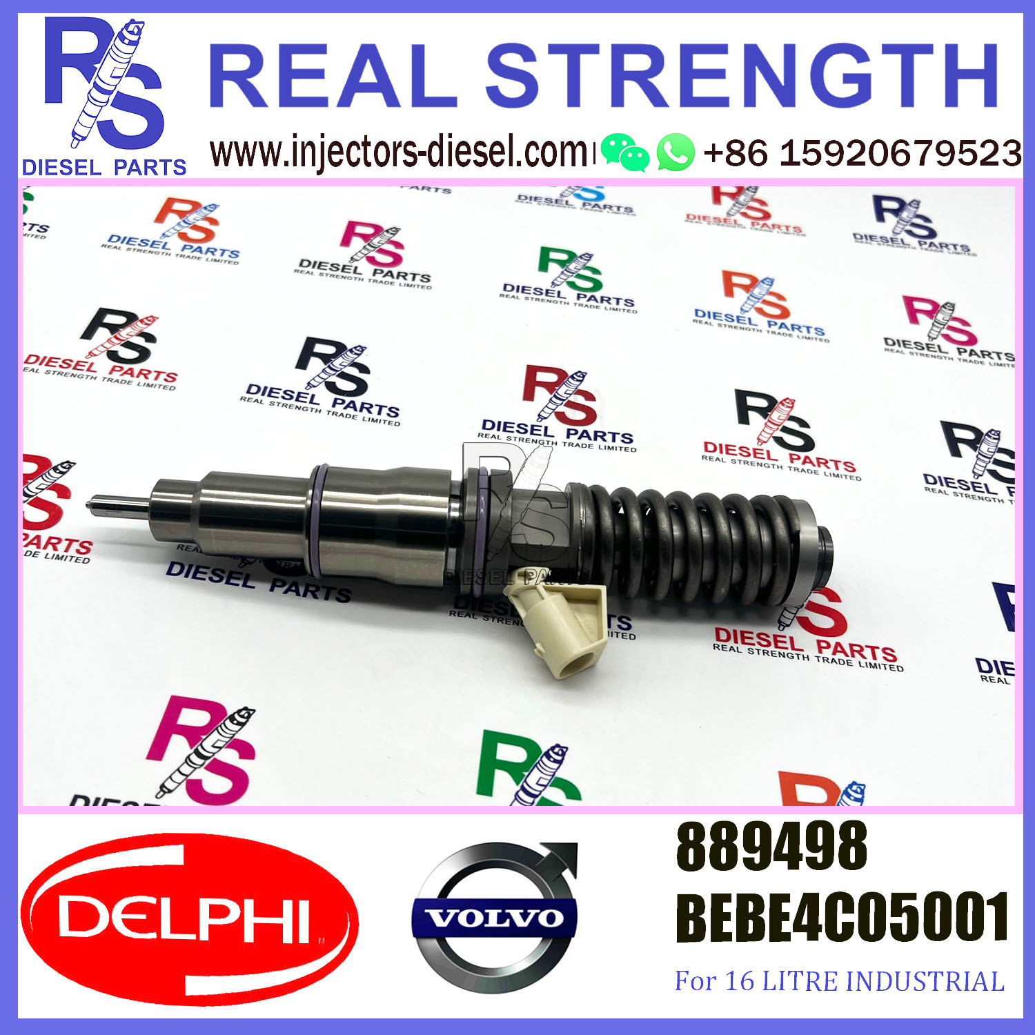DELPHI 2pin injector 889498 BEBE4C05001 Diesel pump Injector V-O-L-V BEBE4C05001 E1 for 9.0 LITRE MARINE