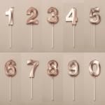 Wholesale Number Candles Gold-Plated 0-9 Wax Cake Candle Mini Cake Shaped