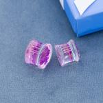 Acrylic Ear Plug Tunnels Jewelry 25mm Purple Dried Flower Inside