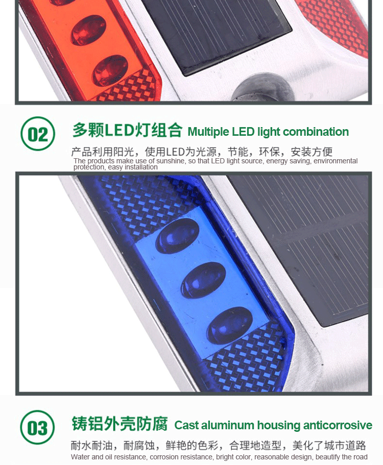 100*20*20 Cast Aluminum Reflective Square Road Stud For Road Safety