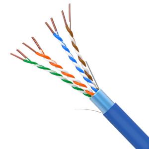 Quality 100MHz Cat5e FTP 24AWG Solid 100% Copper Blue High Speed Internet Cable 1000FT wholesale