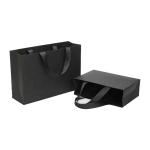 Elegant Promotional Paper Shopping Black Custom Packaging Bag