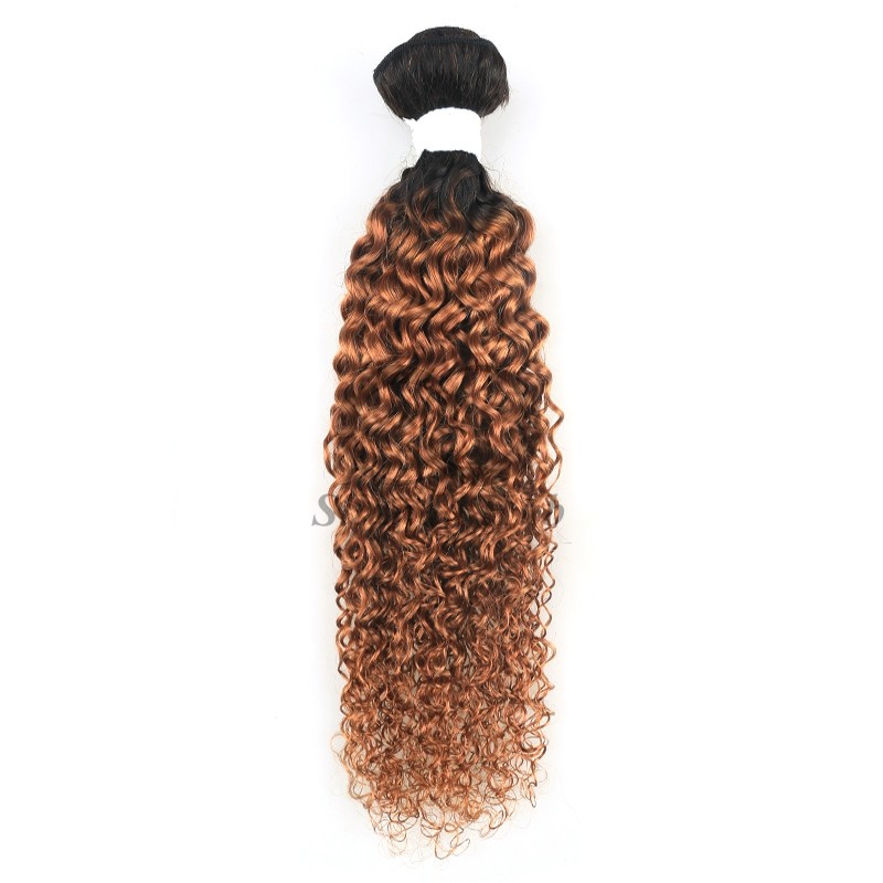 #T1B/30 Kinky Curly Remy Human Hair Bundles Sew In Weave Bundles Brazilian Bundle Deals