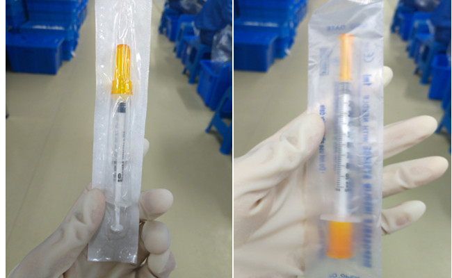 OEM 0.5ml Safety Insulin Syringe With Needle 15cm 6:100 Luer Slip Nozzle