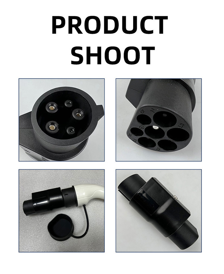 Type2 to Type1 EV Charging Adaptor with High Flame Retardant PC Fuel Shell Material by E-Mingze