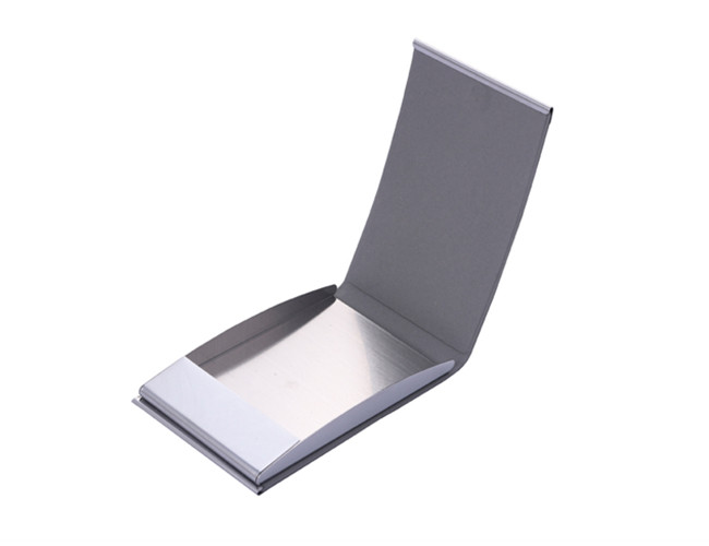Leather Magnetic Name Card Holder Metal Custom Logo PU Card Case