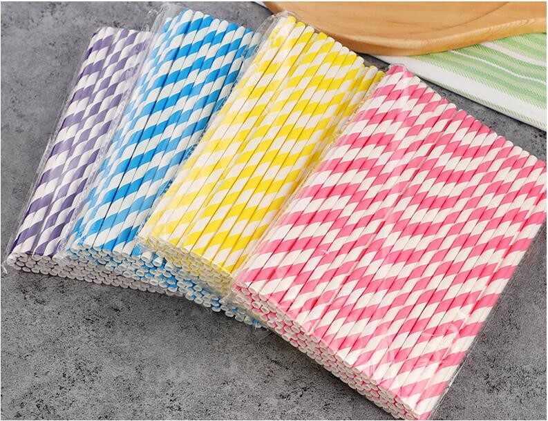 Custom printed colors polka dot striped paper straw,Biodegradable Eco Friendly No-dye Brown Natural Kraft Paper Straw