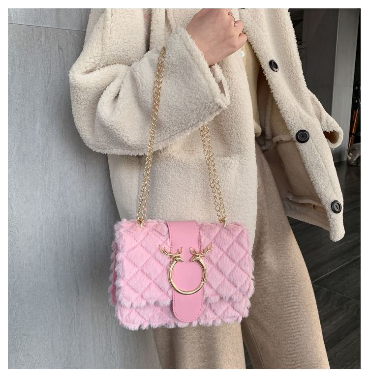 OEM 2024 Fashion Bolsos Luxury Mini Shoulder Messenger Hand Bags Plush Small Square Bag