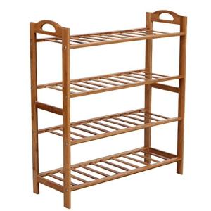 Quality Natural Bamboo Shoe Shelf 4 Tier , Bamboo Shoe Organizer For Small Space wholesale