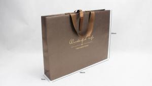 Quality Bright Gold Iridescent Paper Bags Screen Printing Brown Paper Gift Bags wholesale