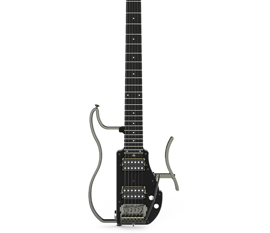 Unique Design Patented Grand Headless Foldable Travel Guitar with Double Humbuckers and Headphone Amplifier