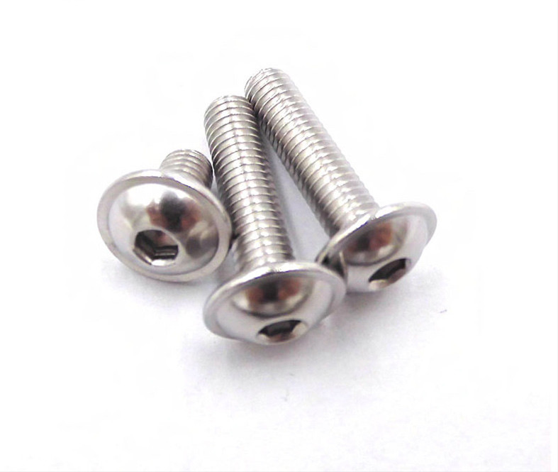 18-8 Stainless Steel Flanged Round Head Hex Drive Machine Screws Pan Head Socket Drive Screws with Wahser