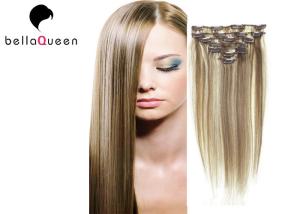 Quality Brazilian Straight Virgin Clipping In Hair Extensions 6#/613# Ombre wholesale