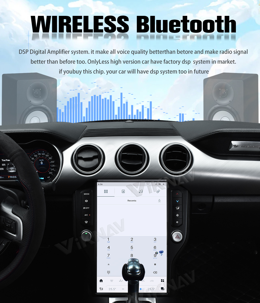 Viknav Car Radio For Ford Mustang (2015-2022) 14.4 inch Upgrade CarPlay Screen Android 13 Auto Head Unit GPS Navigation
