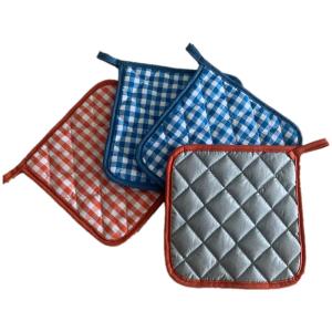 Quality New Design Multi Color Grid Cotton Cloth Hot Pad Holders For Kitchen Cooking wholesale