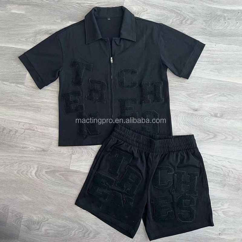2024 Summer Men's Breathable Two Piece Tracksuit with Digital Printing and Solid Color