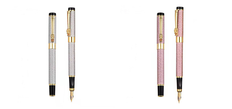 2022 Business Gift Metal Frosted Pole Pen 0.5 Iridium Ink Bag Pen for Writing Design
