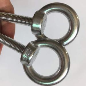 Quality INCH Stainless Steel M10 Shoulder Eye Bolts 3/8&quot;x 2.75&quot; Heavy Duty Screws with Washer and Nuts Plain Finish Lifting wholesale