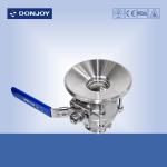 BSP thread Sanitary Ball Valve , 3 pcs Flush flange tank Bottom Valve