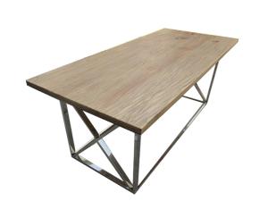 Quality Pine Wood Dining Retro Trunk Table With Stainless Steel Metal Legs wholesale