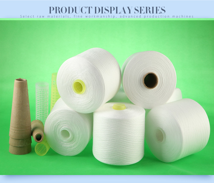 50/2 High Tenacity Knotless 100 Spun Polyester Yarn Raw White Virgin Eco Friendly