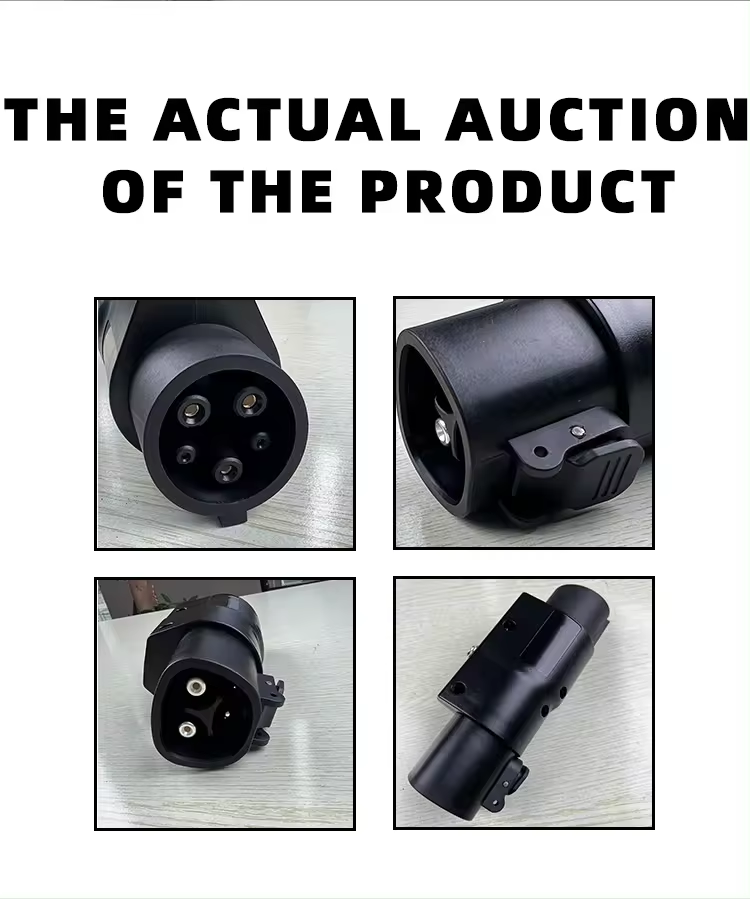 Black 7KW 32 Amp T To J1772 Charging Adapter NACS Connector Socket Switch Adapter EV Charger Converter with SAE plug