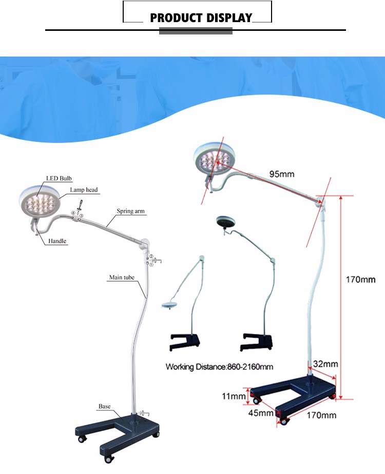 Alluminum Alloy Examination Ceiling Mounted Surgical Lights 280C Cold Light Operating Lamp