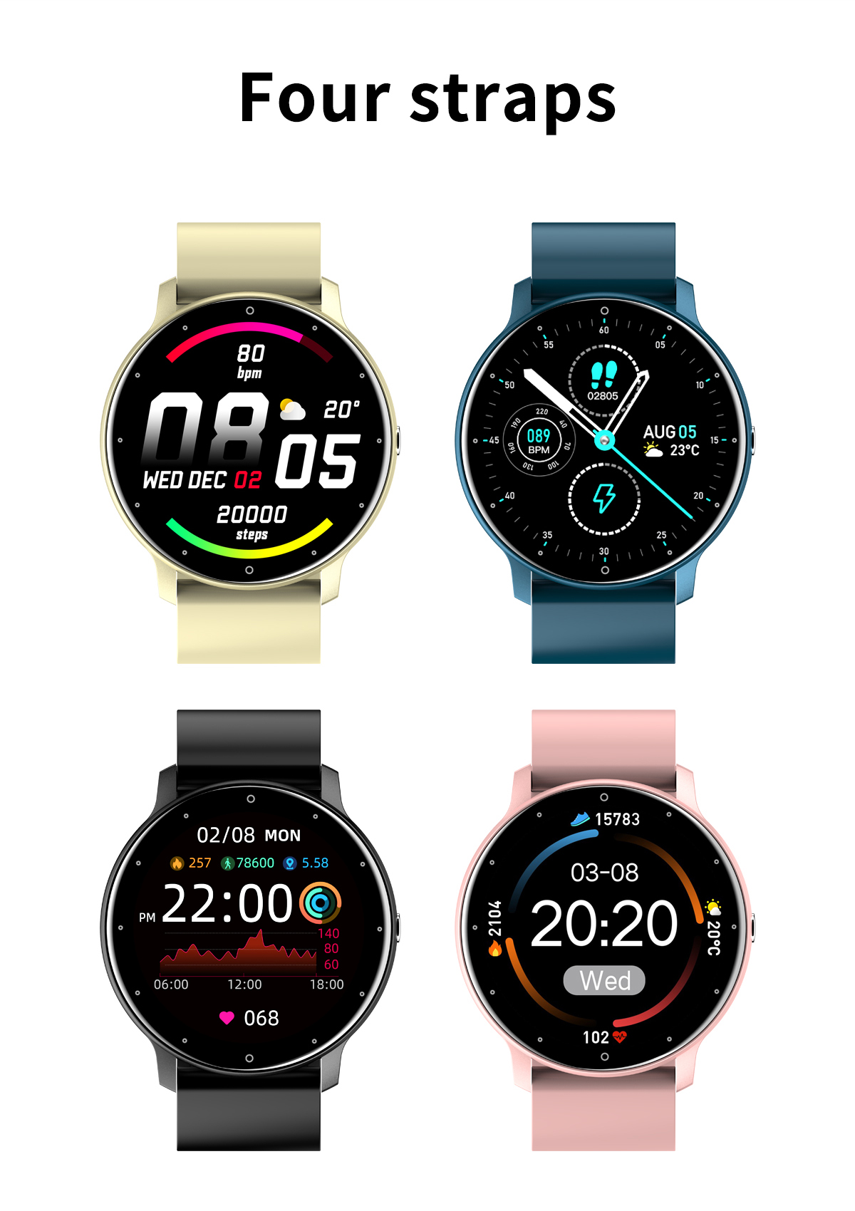 1.28inch IPS 240*240 Full Touch Smartwatch Exercise Sleep Monitoring