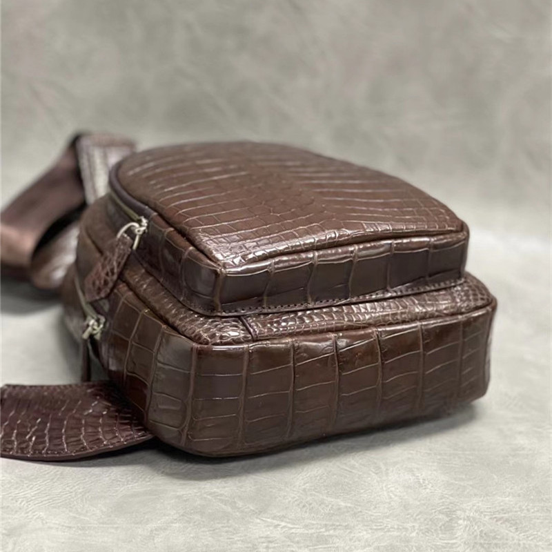 Exotic Crocodile Skin Men's Chest Bag Authentic Genuine Alligator Leather Male Messenger Bag Crossbody Shoulder Bag