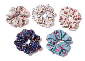 Quality Forest vintage floral scrunchie hair rope French collar-fabric head rope Korean hair accessories woman wholesale