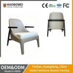 Luxury Ash Wood PU Leather Armrest Leisure Chair for Home Hotel Furniture