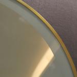 Stainless Steel Oval Framed Wall Mirror with LED Light Luxury Golden Color