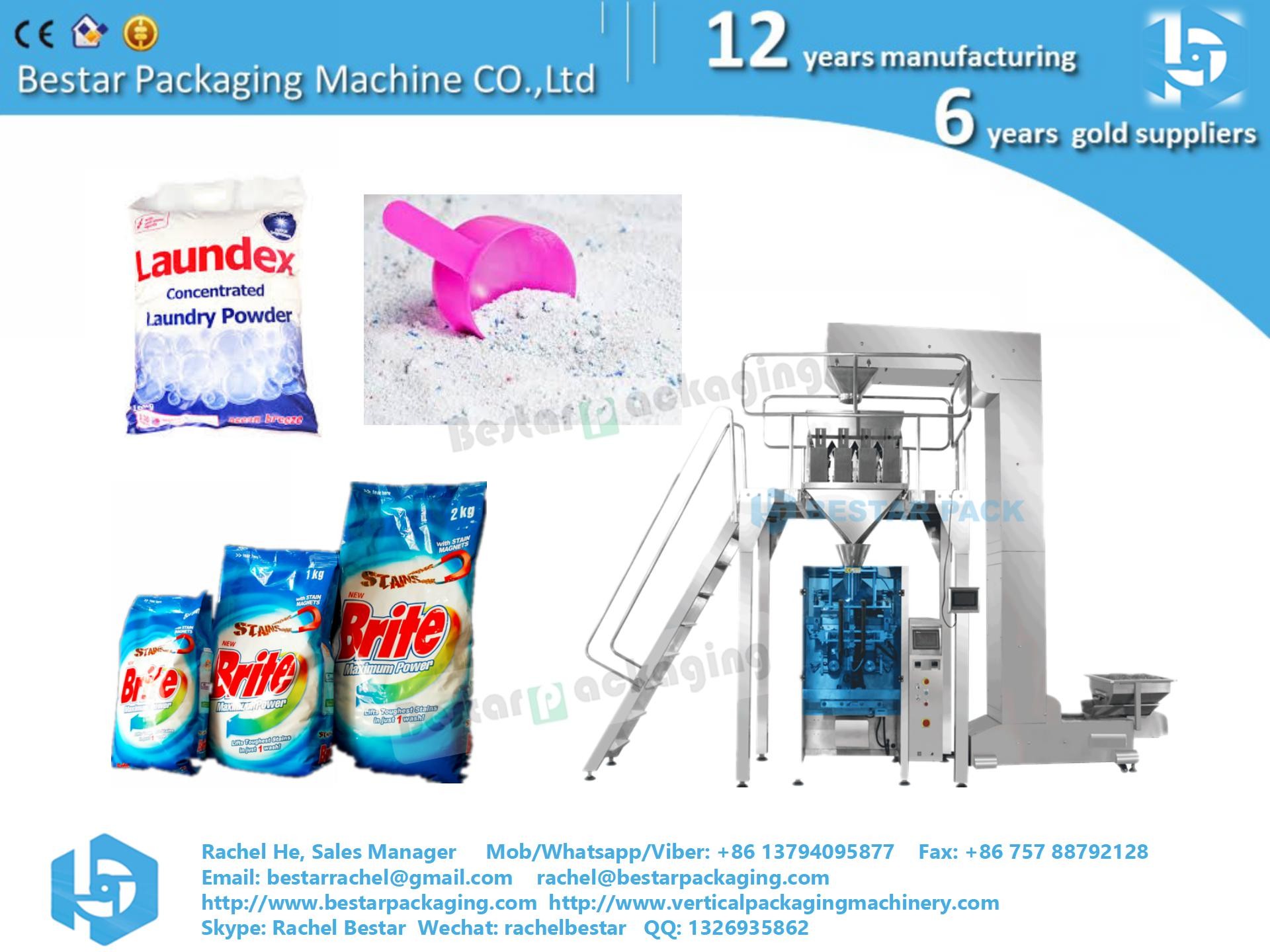 Vertical packing machine 2kg washing powder pouch with hole