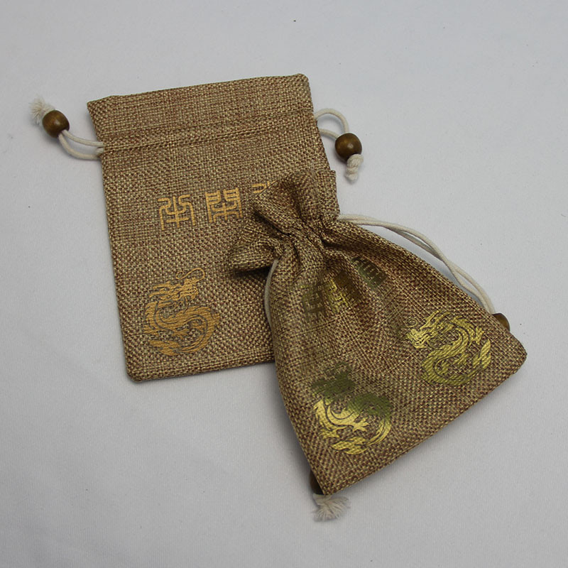 High Fashionable Jute Packaging Bags , Wear Resistant Cotton Drawstring Bags