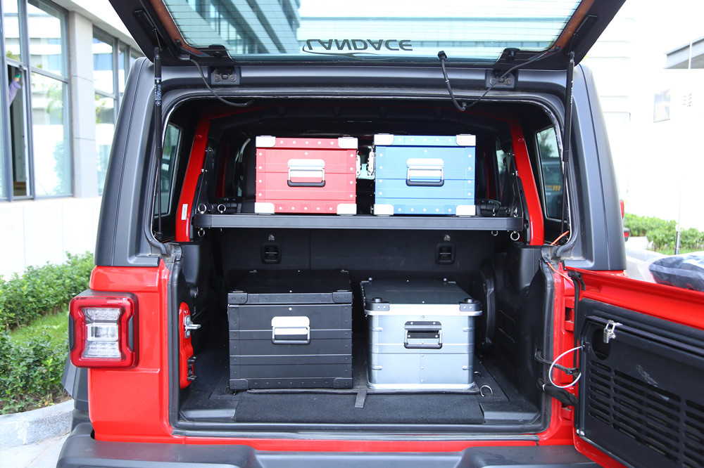 Black Wrangler JK Car Storage Rack with Table Universal 4x4 Vehicle Interior Accessories
