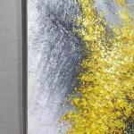 Modern Handpainted Oil Painting On Canvas Abstract Landscape Fortune Golden Leaf