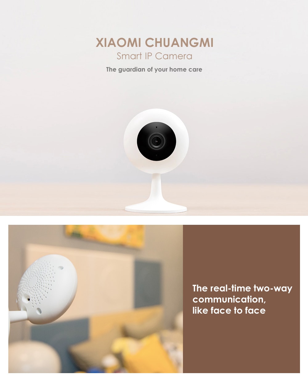 XIAOMI CHUANGMI  720P Smart Camera IR Remote Control / Wireless WiFi / Motion Detection